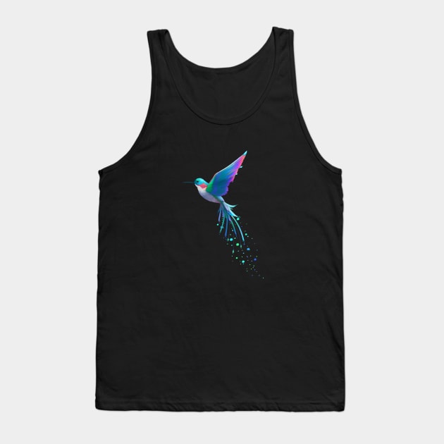 Colorful Hummingbird Tank Top by Fefierys